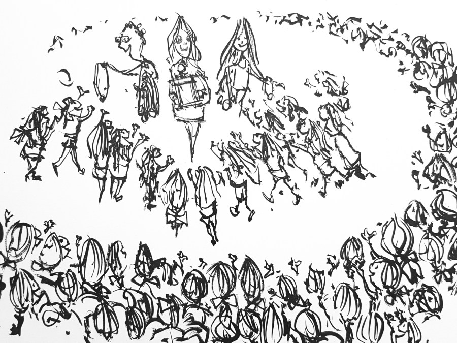 kids getting medals at a cheerleader event