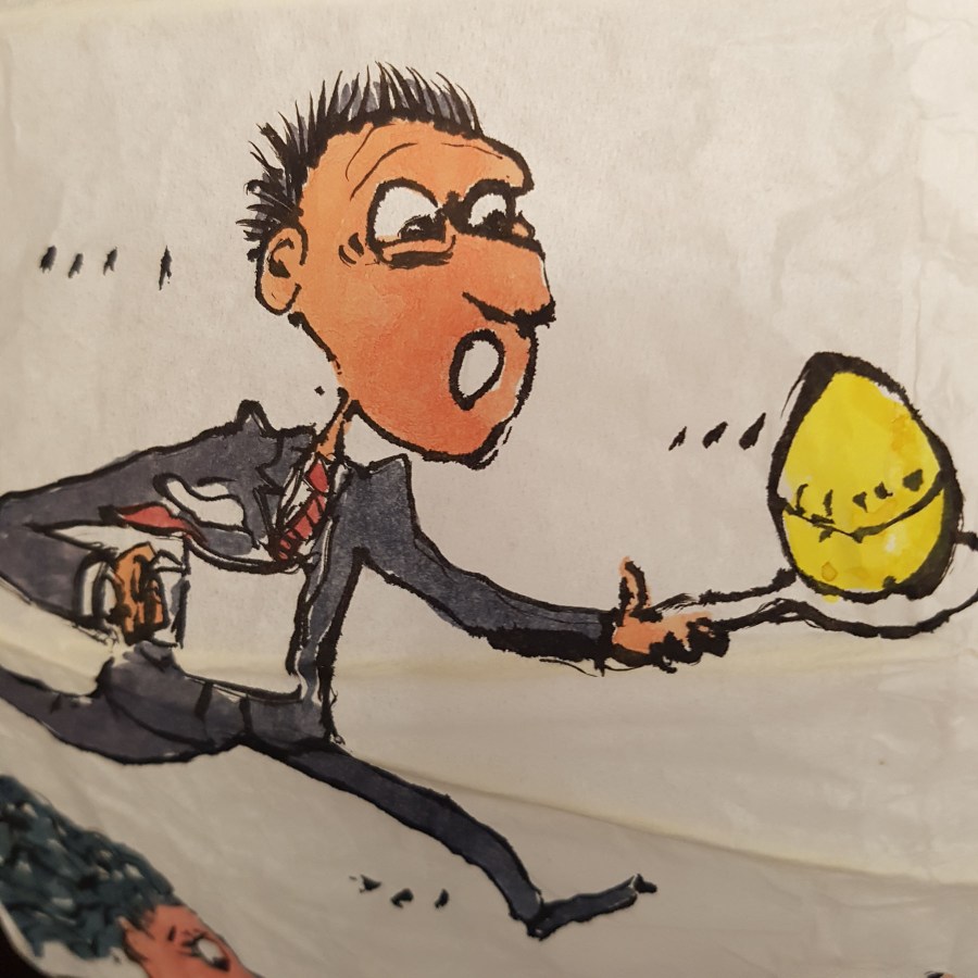 Egg Run with egg timer Detail drawing by Frits Ahlefeldt on Rice paper lamp