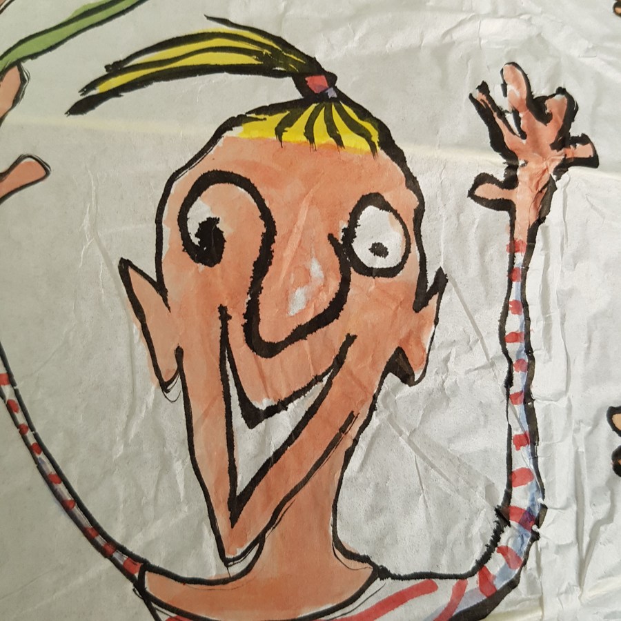 Detail - Happy people all around painting by Frits Ahlefeldt. On Rice paper Lamp