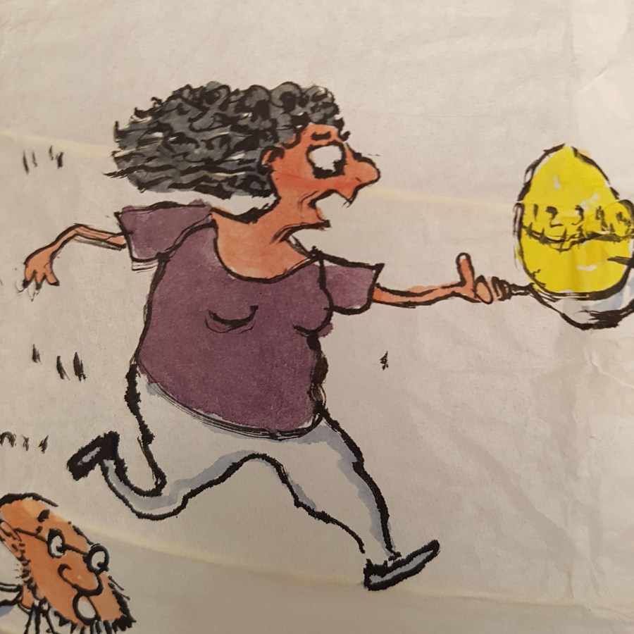 Egg Run with egg timer Detail drawing by Frits Ahlefeldt on Rice paper lamp