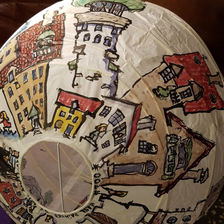 rice paper lamp painting by Frits Ahlefeldt, published online