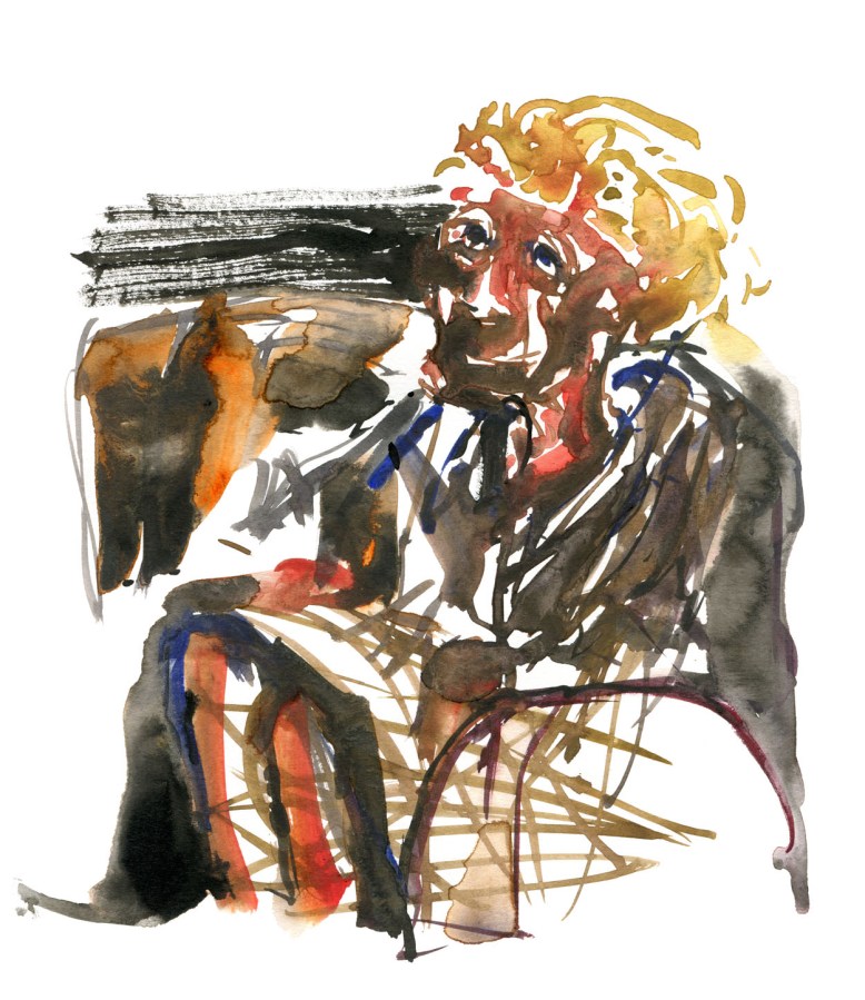 Watercolor people portrait by Frits Ahlefeldt