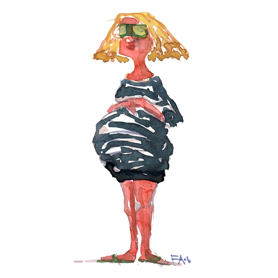 Watercolor people portrait by Frits Ahlefeldt