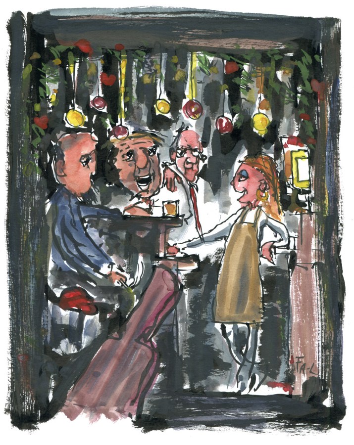People in an old cafe' Sketch by Frits Ahlefeldt